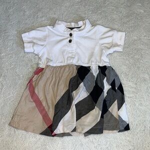 Burberry Kids Dress in White and Multicolor